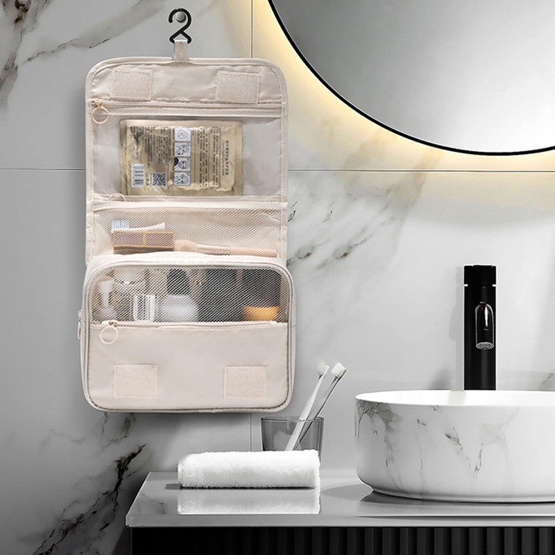 Foldable Travel Toiletry Bag Waterproof Hanging Cosmetic Organizer 1 PC gallery