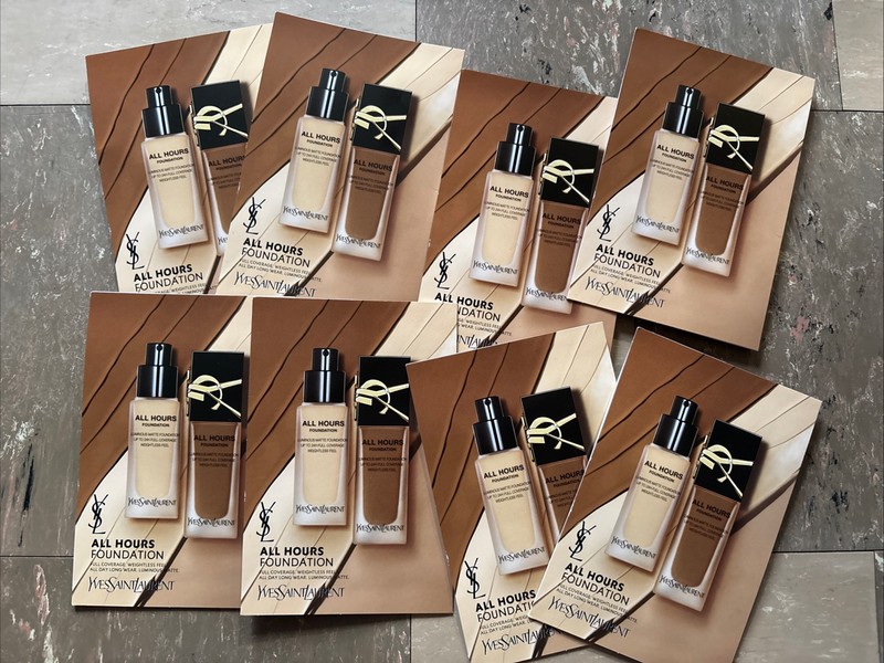 8PC Yves Saint Laurent All Hours Luminous Matte Foundation Samples (6 Shades)