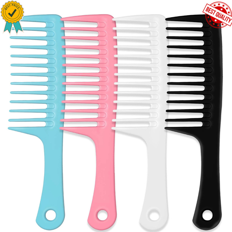 4PCS Wide Tooth Hair Comb for Curls Women – Large Hair Detangling Combs New