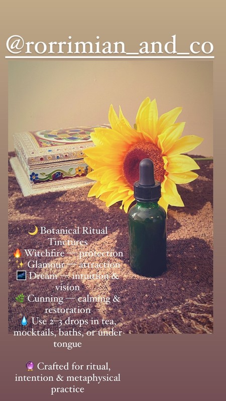 Witchfire/Tincture, botanical extracts for ritual use (1oz Amber glass droppers)