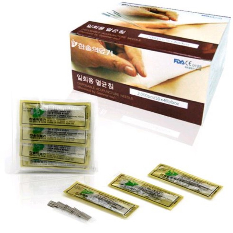 2000 pcs HANSOL Korean SooJi-Chim Disposable Hand Acupuncture 0.18 x 8mm