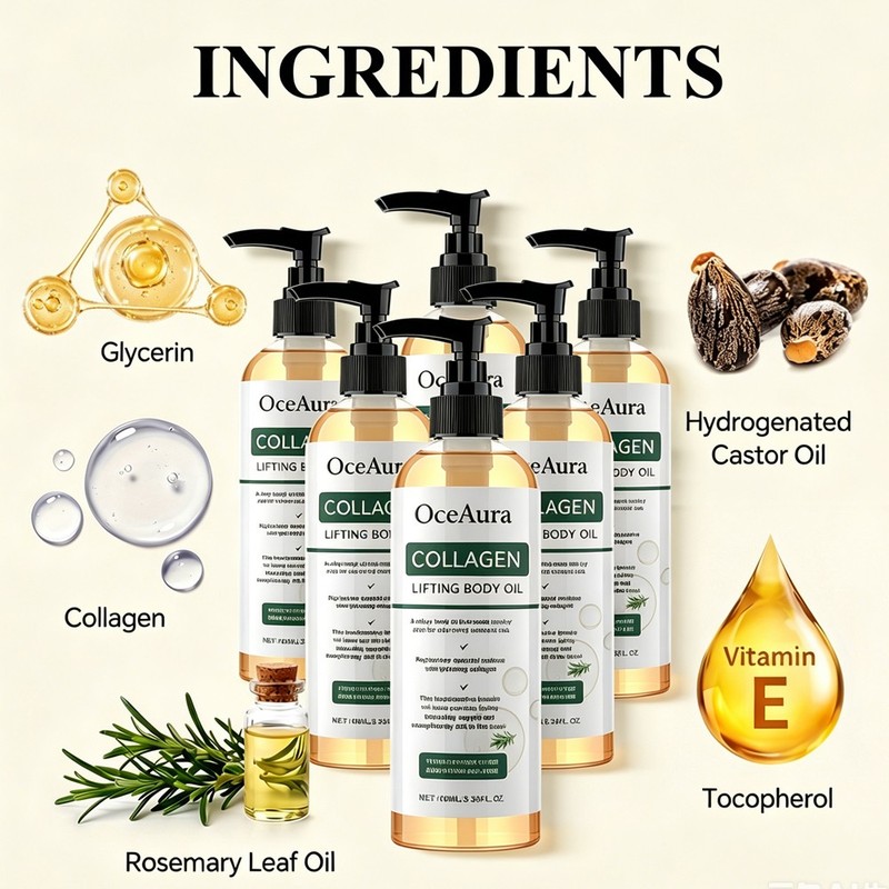 5PCS 100ml Collagen Lifting Body Oil Anti Aging for Neck,Chest,Upper,Arms,Thighs