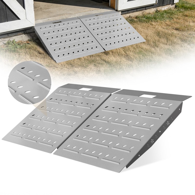 29″ x 48″ Shed Ramps 1800 LB Capacity Alloy Loading Dock Ramp for Garages, Barns