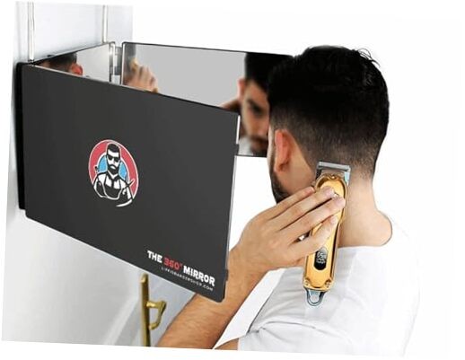 The 360 Mirror – 3 Way Mirror for Self Hair Cutting – Black With No Led