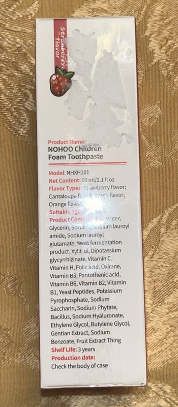 Nohoo Children’s Foam Toothpaste (Strawberry) 60ml 2.1 Fl.oz NEW Exp May 2026 gallery