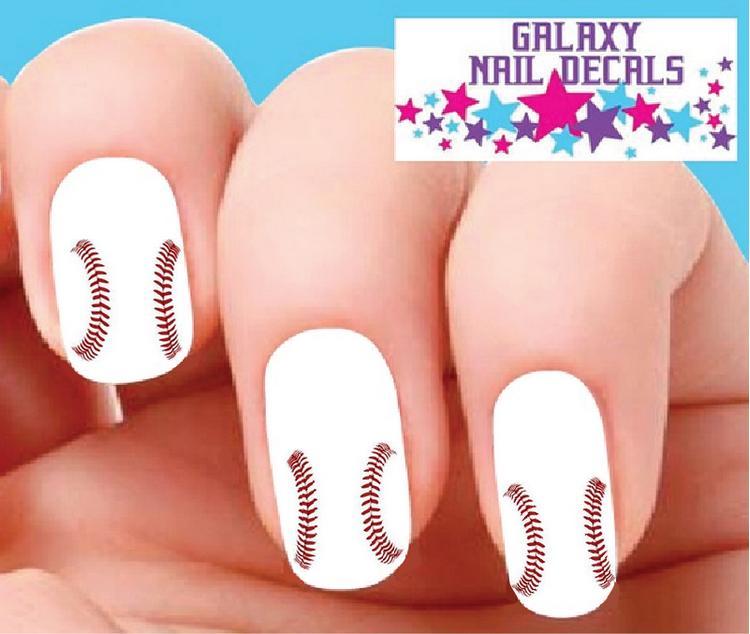 Waterslide Nail Decals – Set of 20 Baseball Stitches