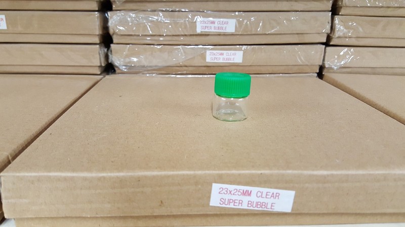 Tiny Small TRAVEL Storage Clear Bottles Glass Mini Jars 1" Vials 23x25 GREEN gallery