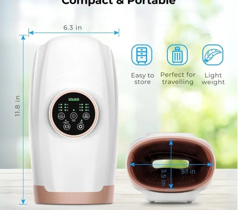 Hand Refresher Hand Massager Air Compression Heat Therapy Vibration, 6 Modes