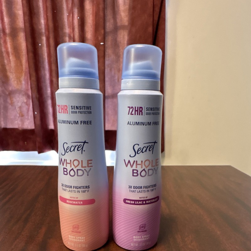 Secret Whole Body Rosewater Sensitive Aluminum-Free Deodorant Spray 72HR 3.5 oz