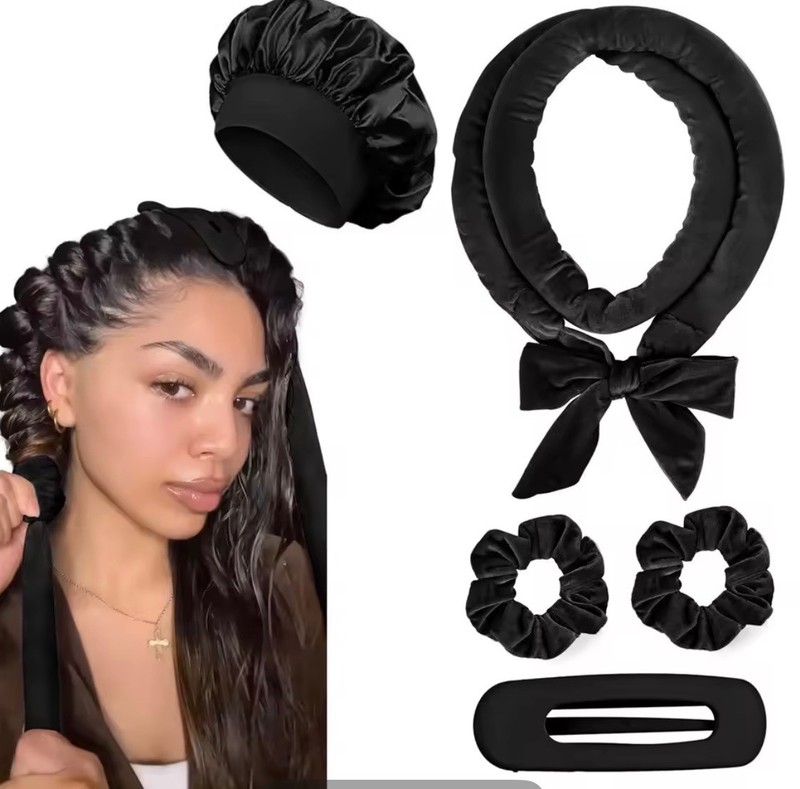 No Heat Hair Rollers Heatless Curling Rod Headband Soft Hair Curler Satin Curler