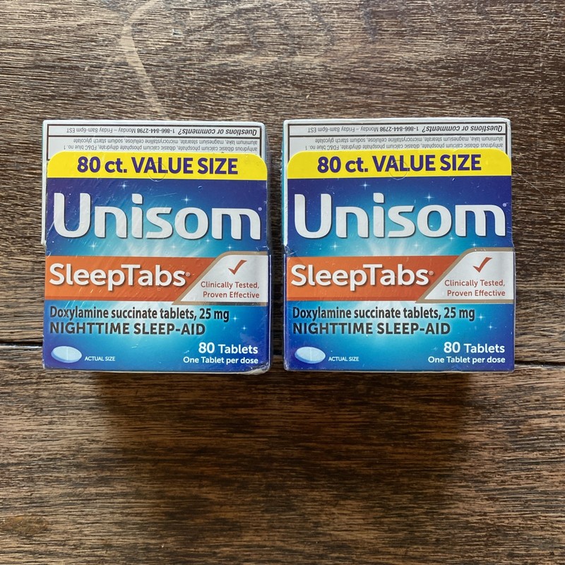 Unisom Night Time SleepTabs 160 Total 80 Count Each X2 EXP 05/27 NEW