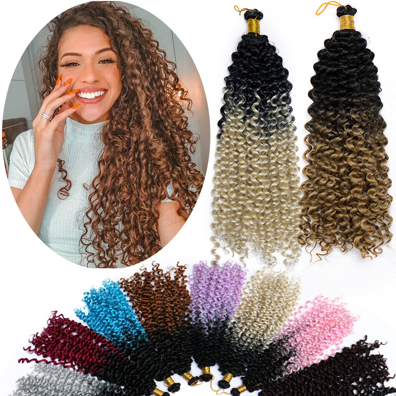 8-14″ Marley Bob Deep Water Wave Crochet Braids Hair Extensions Thick As Human