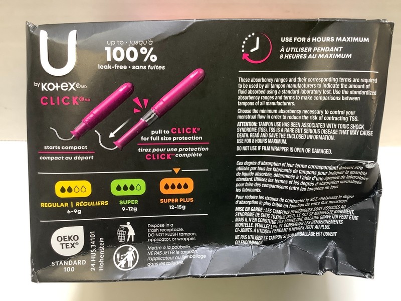 U by Kotex Click Compact Tampons, Super Plus Absorbency, Unscented, 32ct, 6pk gallery