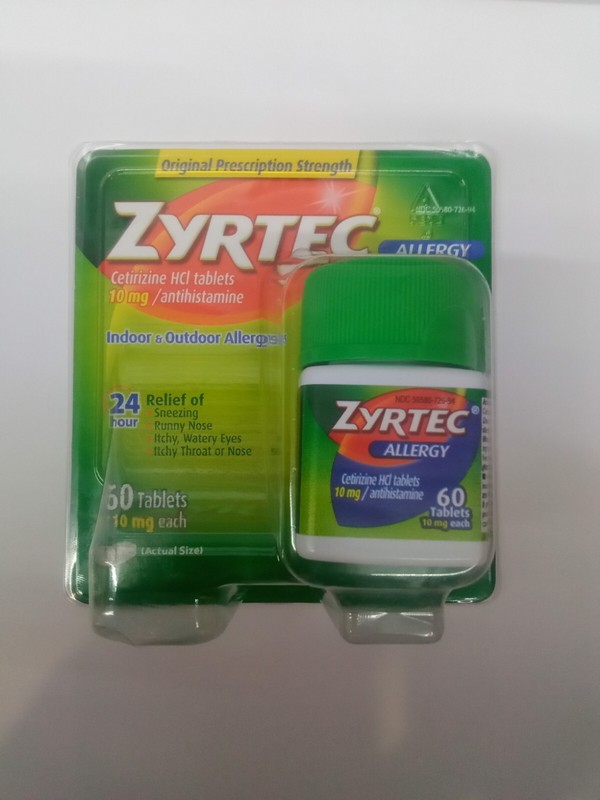 Zyrtec Allergy Relief 10mg 60 Tablets, LOT OF 40, Exp. 2027-2028