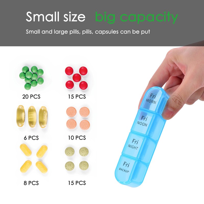 2 Pack Weekly Pill Organizer 4 Times a Day,Portable Travel Pill Container Case gallery