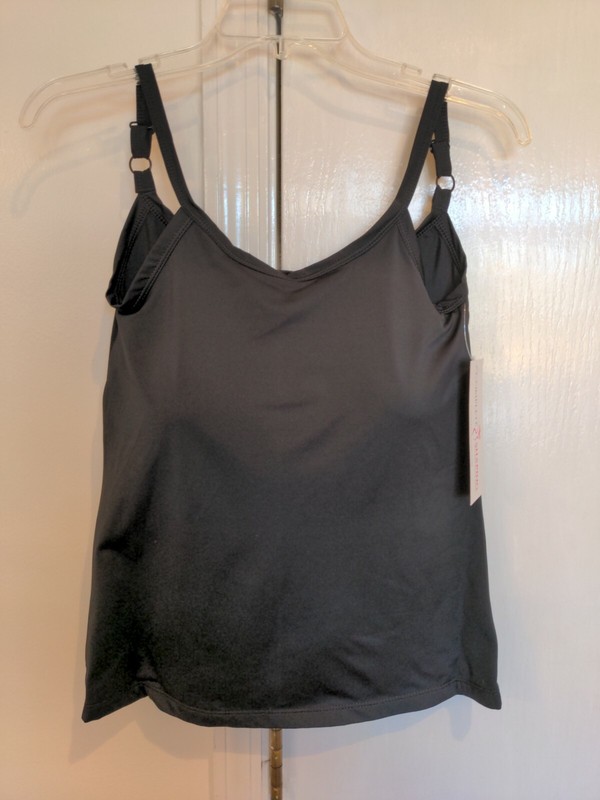 Mastectomy Swim Tankini Top with Integrated Prosthetics, Medium w C Cup, NWT, Bl