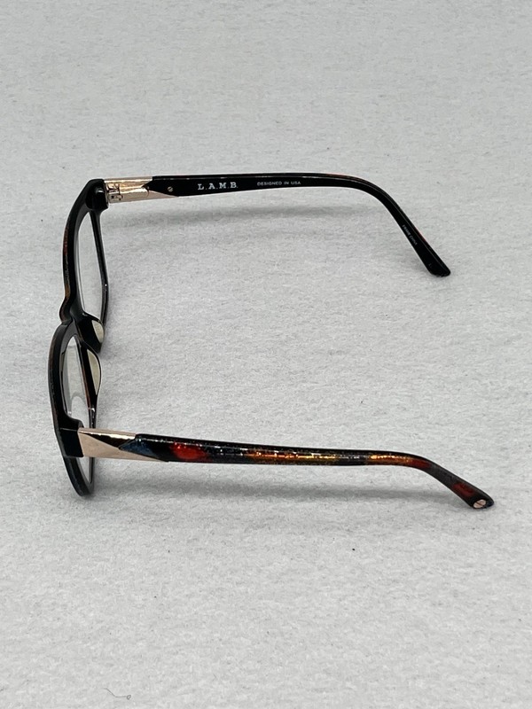 Authentic L.A.M.B Eyeglasses Frames Only Multicolor Sparkle & Leather Case LA083 gallery