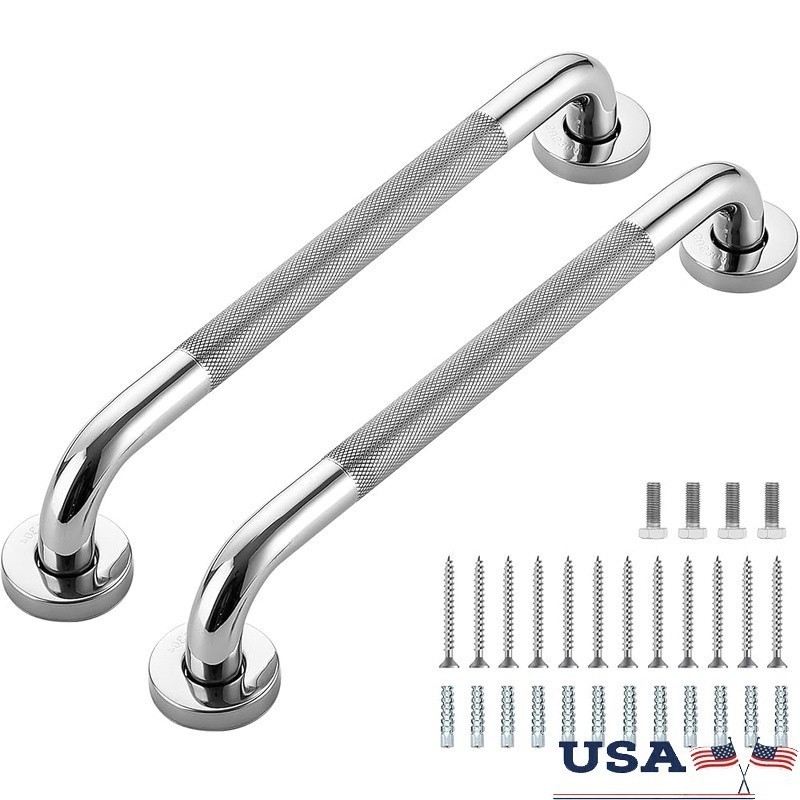 Stainless Steel Shower Grab Bar Non-Slip Bathroom Safety Rail Seniors Mobility