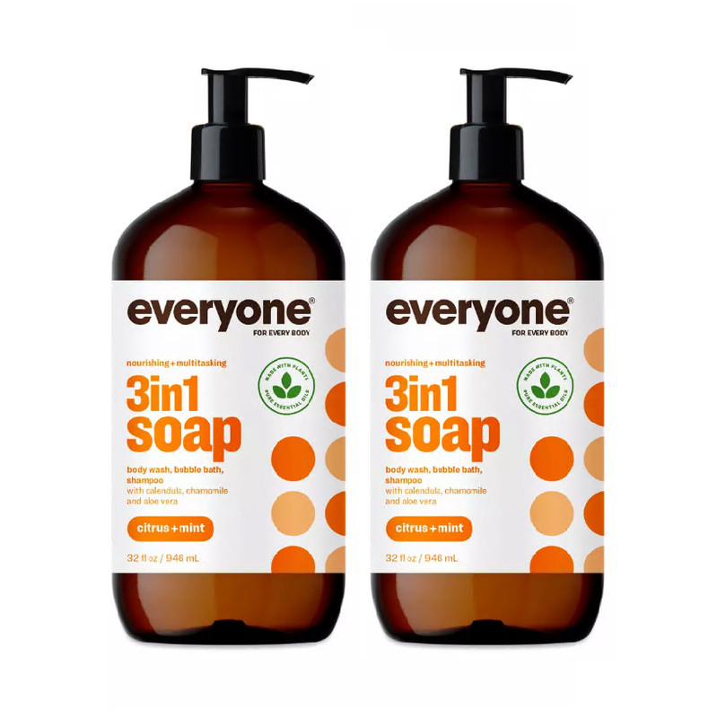 Everyone 3-in-1 Soap Shampoo Body Wash & Bubble Bath Citrus & Mint 32 oz pack-2