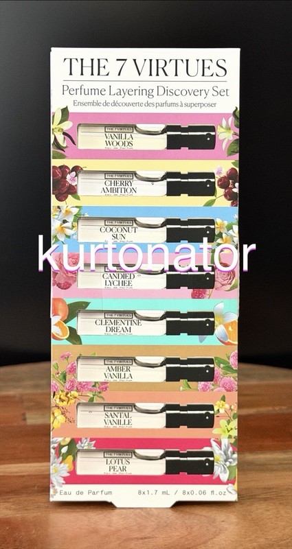 the 7 Virtues Perfume Layering Discovery Sample Set NEW 8x 1.7 ml