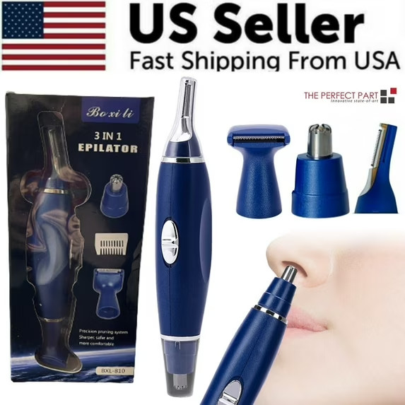 3-in-1 Electric Nose Ear Hair Trimmer, Eyebrow Shaver Facial, Grooming Tool
