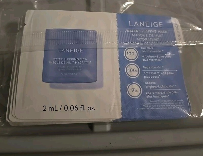 10 X LANEIGE WATER BANK SLEEPING MASK SAMPLE PACKETS 2ML*10