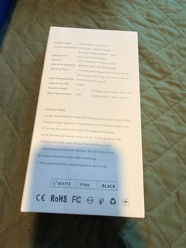 ZD-X2 Sonic Electric Toothbrush White DuPont Brush gallery