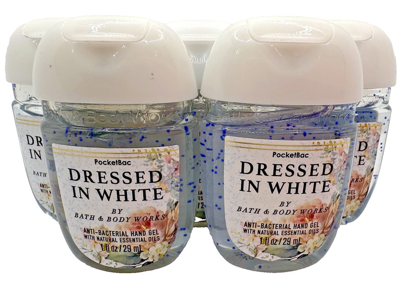 Bath & Body Works Dressed In White Hand Sanitizer Gel Pocketbac 1 oz x5 *READ*