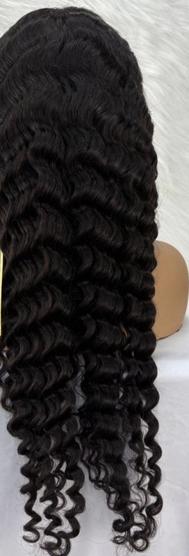 100% Human Hair Wigs deep wave 13x6 Lace Frontal 34”inch Natural 200%d gallery