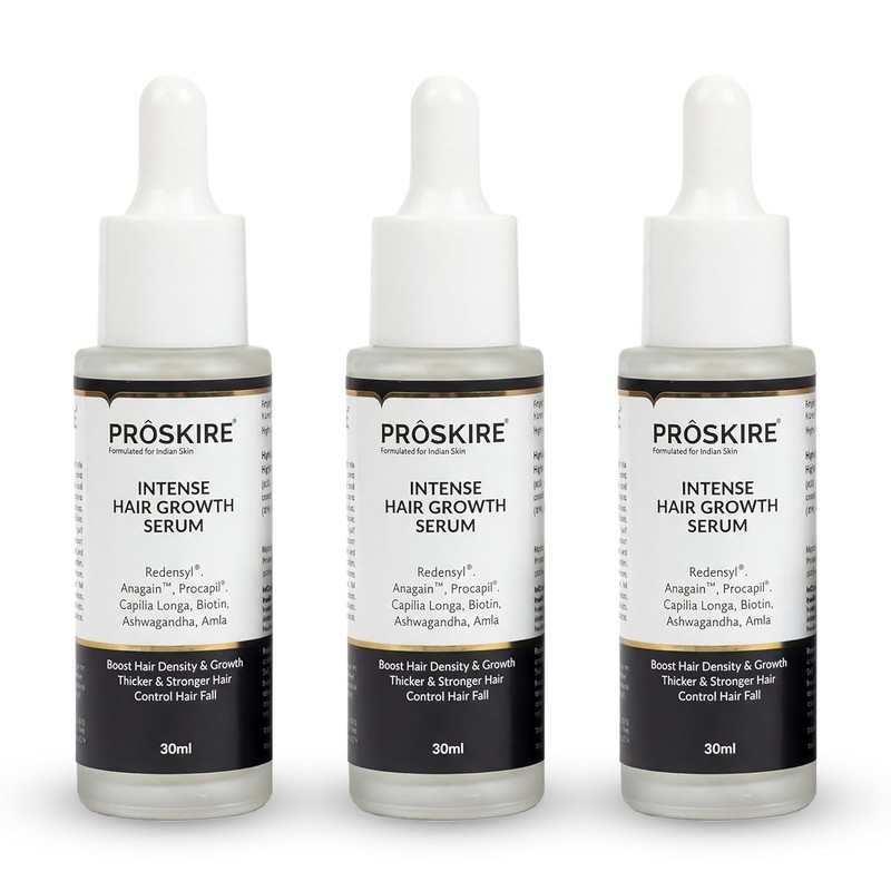 Proskire Intense Hair Growth Serum With Redensyl, 30ML each pack of 3