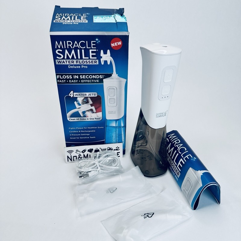 Ontel Miracle Smile Water Flosser for Teeth & Gum Health, Unique H-Shaped USED