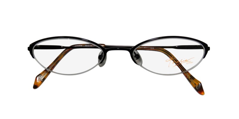 NEW THALIA GIA EYEGLASSES HALF-RIM OVAL BK WOMENS METAL 50-19-135 BLACK gallery