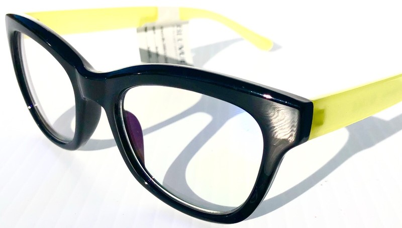 BLUE LIGHT Blocking FASHION Readers Computer GREENWICH Black n Yellow 1005 01