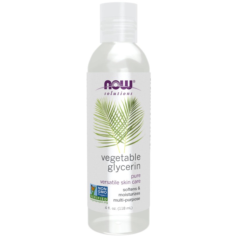 NOW Solutions, Vegetable Glycerin, 100% Pure, Versatile Skin 4-Ounce, Clear