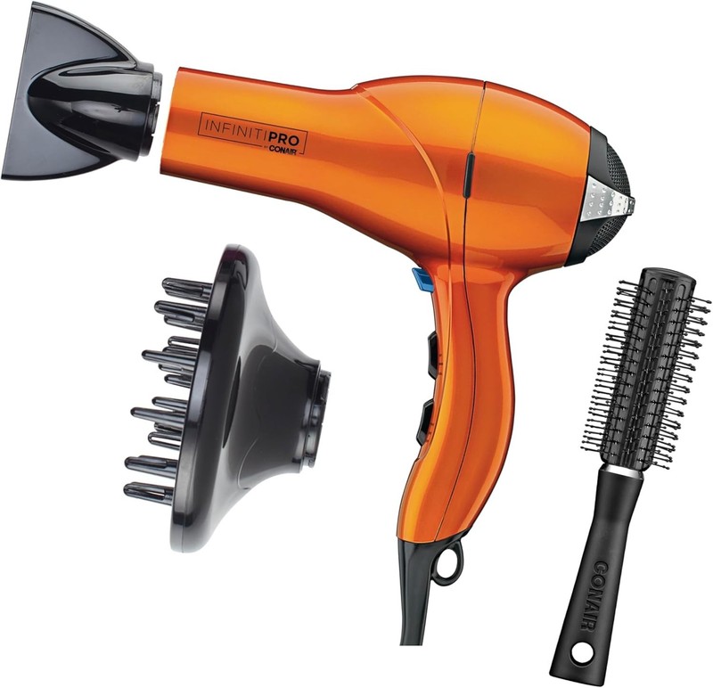 Conair Infiniti PRO 1875W Hair Dryer Tourmaline Ceramic Diffuser Orange NEW