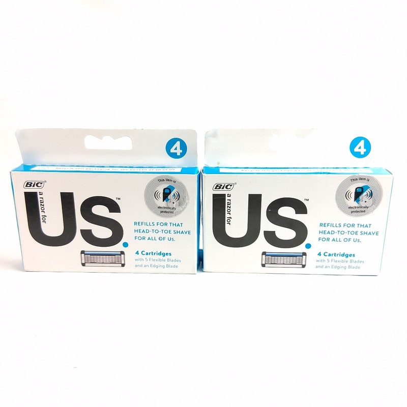 BIC US Razor Cartridges Shaving Refills 2 Packs of 4 Cartridges