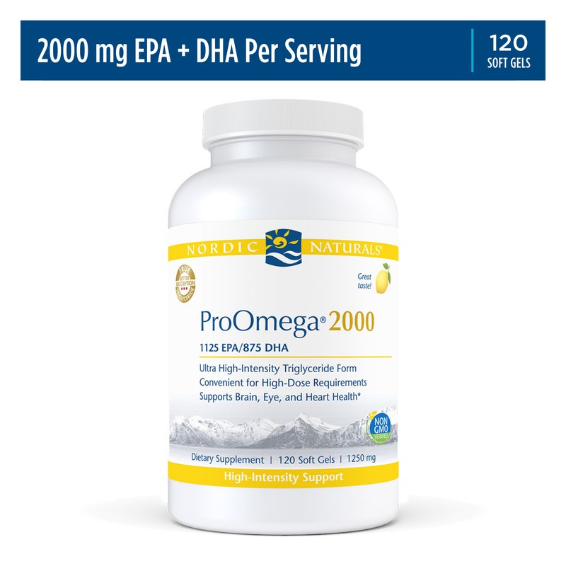 Nordic Naturals ProOmega 2000 – Extra Omegas for Heart and Brain Health, 120 Ct.