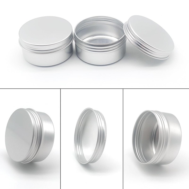 4pack 250 ml Silver Lip Balm Tin Cans, 250g Mini Aluminum Makeup Sample Conta... gallery