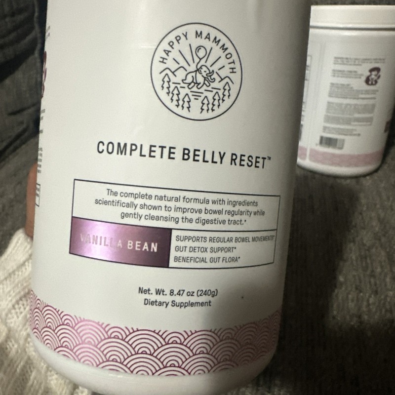 3x HAPPY MAMMOTH Complete Belly Reset Vanilla Bean 240 Grams Each Exp. 10/2026 gallery