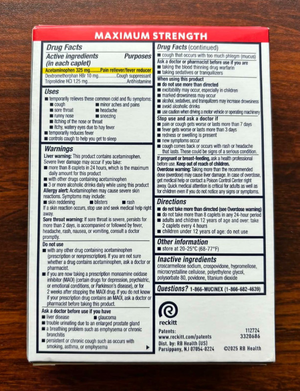Mucinex Rapid Clear Night Time Headache Cough Fever Rapid Release Caplet 20 Caps gallery