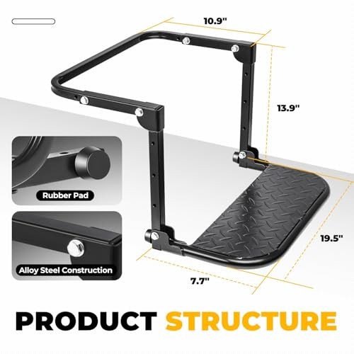 Folding Tire Step for Pickup Truck, SUV and RV, Adjustable Portable Mounted gallery