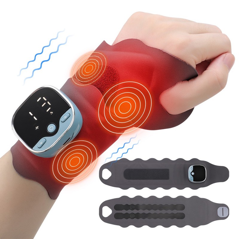 Electric Hand Massager Wrist Brace Hot Compression for Pain Relief Heat Therapy