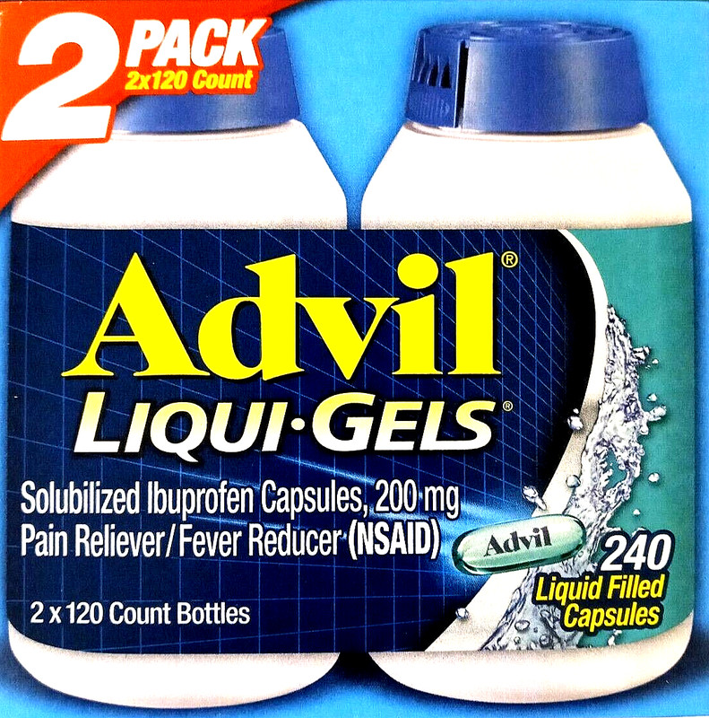 Advil Liqui-Gels Solubilized Ibuprofen 200 mg 240 capsules EXP 07/2026