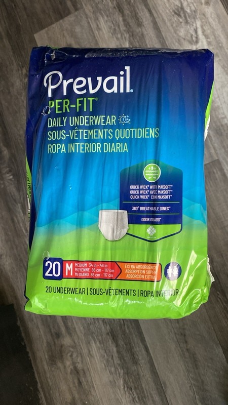 Prevail Per-Fit Daily Incontinence Pants M 20 Ct Extra Absorbency Odor Guard