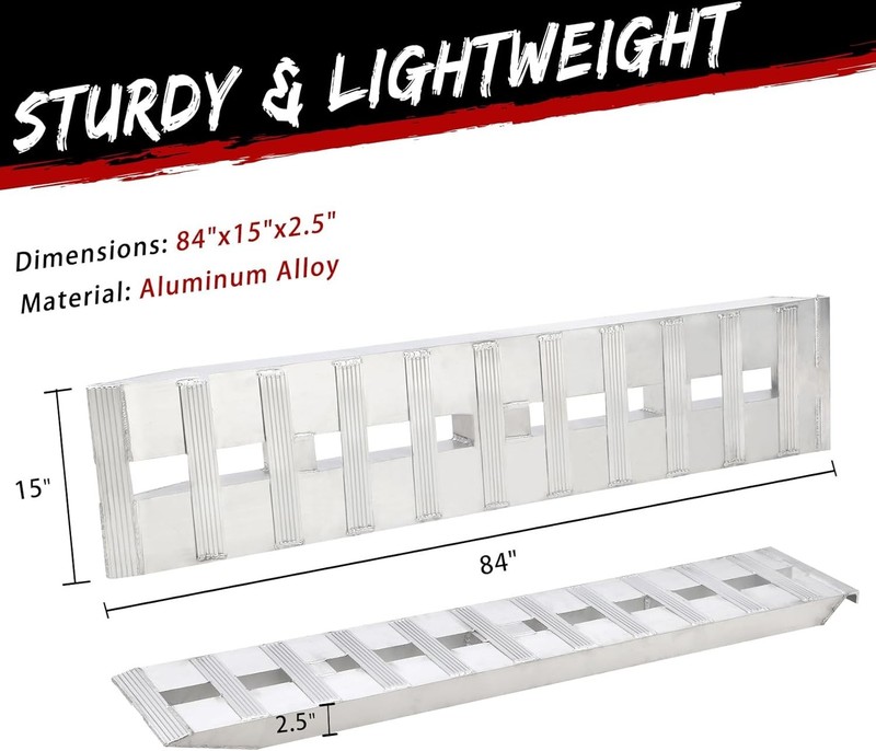 GARVEE Heavy Duty Aluminum Trailer Ramps 84" 6000 LB Non Slip Stair Step Design gallery