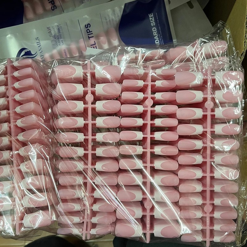 120Pcs Mixed Size Medium Long Square French Press on Nails Full Cover Wearable gallery