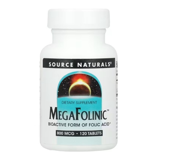 Source Naturals MegaFolinic 800 mcg Folinic Acid, 120 Tablets