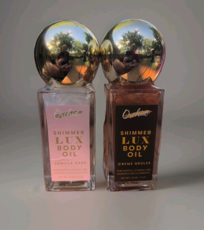 Orchid Shimmer Lux Body Oils ~ Vanilla Cake & Creme Brulee NEW ⭐ Lot Of 2