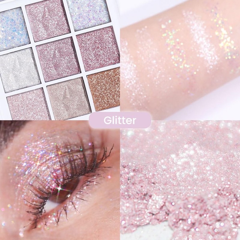Eye Shadow Palette Makeup,Pink White Purple Glitter Shimmer Sparkle Warm Pastel gallery