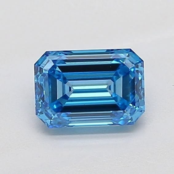 10CT Natural Emerald Cut Blue color CVD Certified Lab Grown Diamond VVS1 Clarity gallery